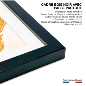 Affiche ""Le Jardin de Van Gogh"" Affiche sous cadre noir