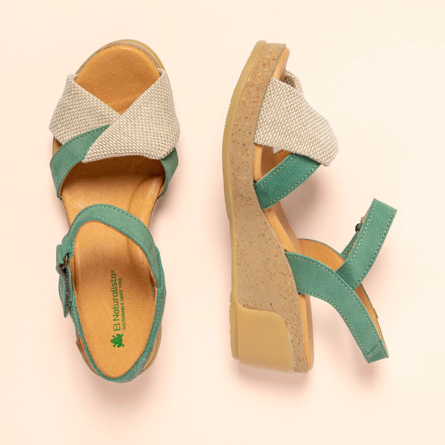 Sandalias N5038 PLEASANT-LINO JADE / LEAVES color Jade