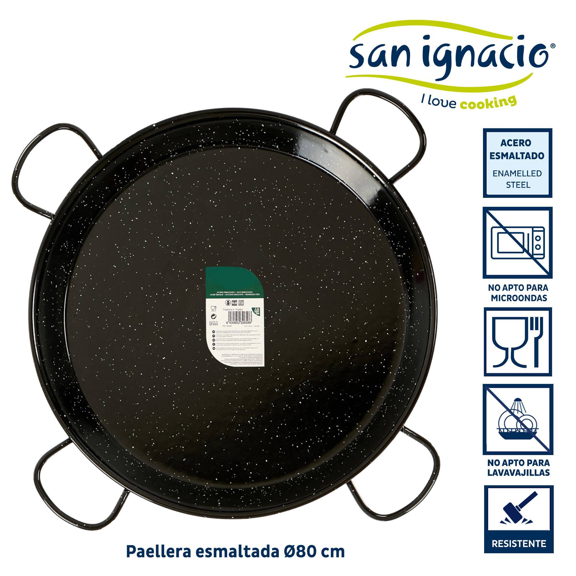 Paellera esmaltada 80 cm 40 raciones colección la dehesa