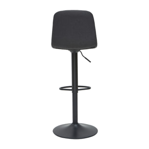 Tabourets de bar réglables tissu et métal gris foncé (lot de 2) SAURY