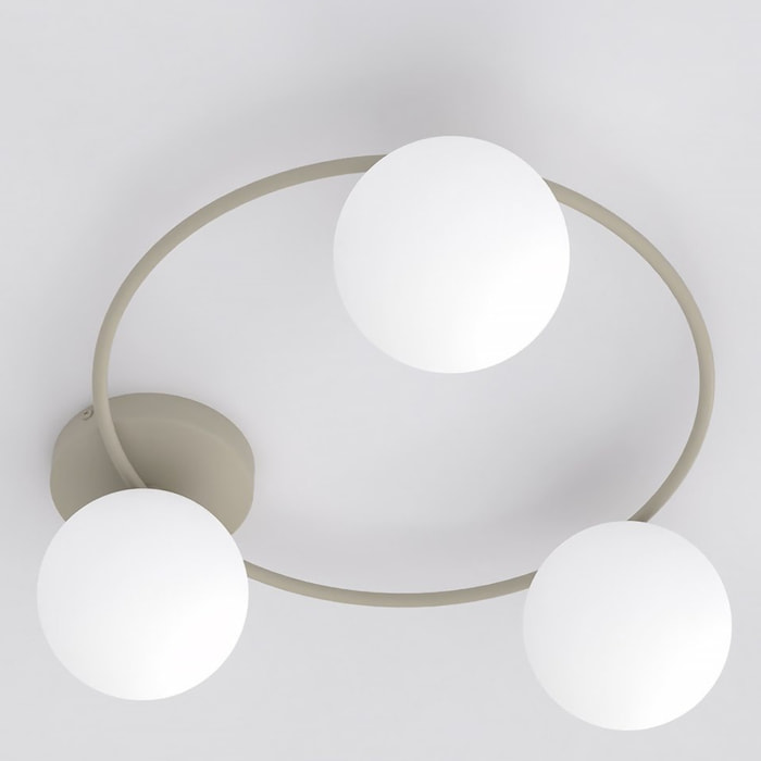 Lampada a sospensione SOPRA con sfere in vetro bianco opale