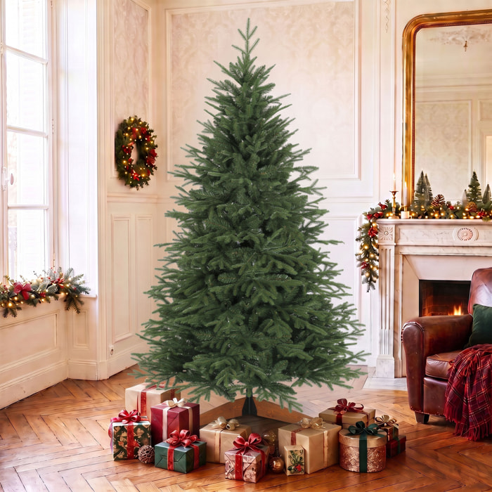 Sapin de Noël Artificiel 180 cm, Arbre de Noël, 2081 Branches Articulées en PE et PVC Ignifuge, Support en Bois Robuste, Facile à Monter, Extrémités Recourbées Anti-Rayures, pour Maison, Bureau