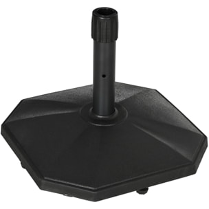 Pied de parasol base de parasol support parasol en polyéthylène pour mât Ø 32, 34 et 38 mm - 46 x 46 x 39 cm noir