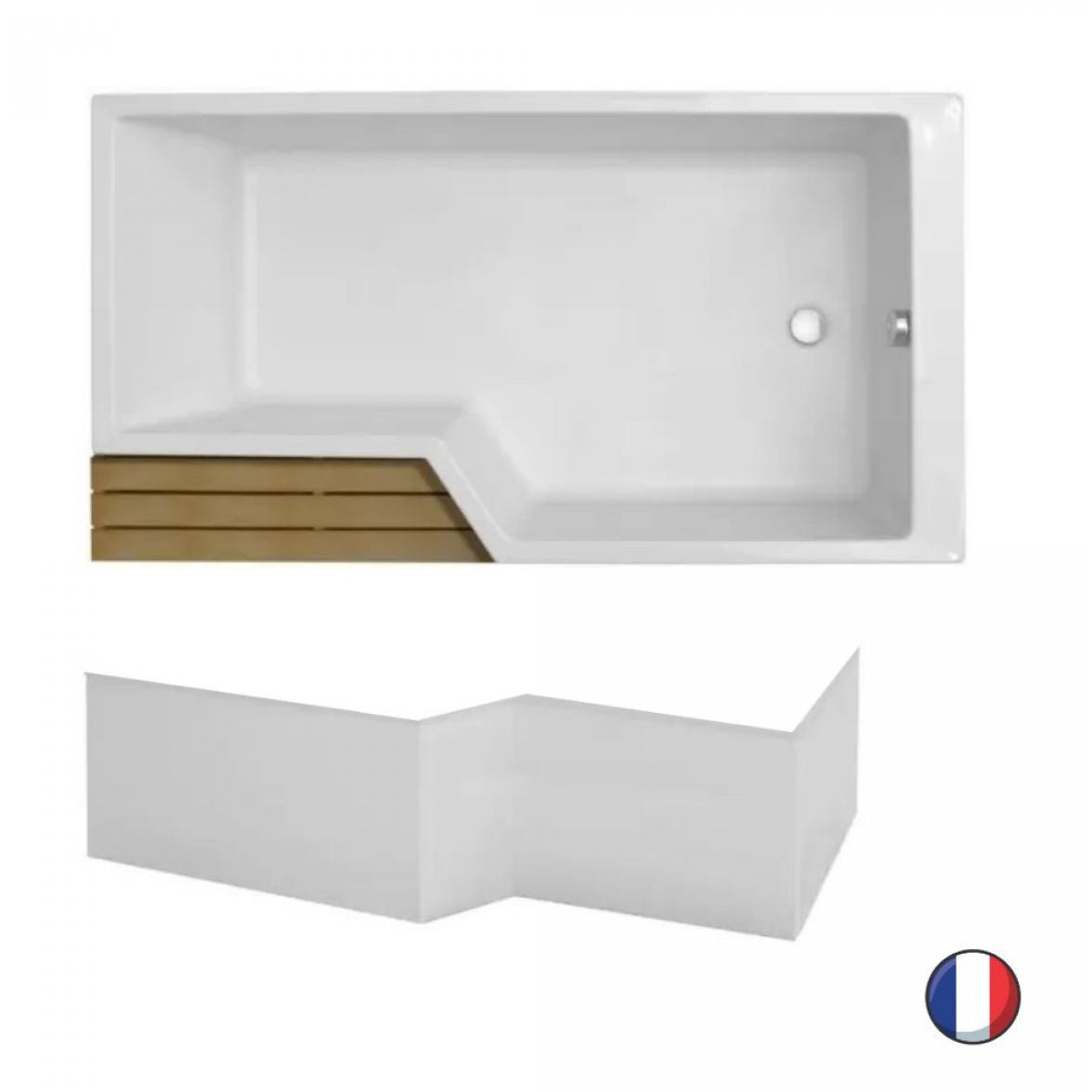 JACOB DELAFON Baignoire Bain douche Jacob Delafon NEO 170X90 droite (pds+vid+MPied) + tablier