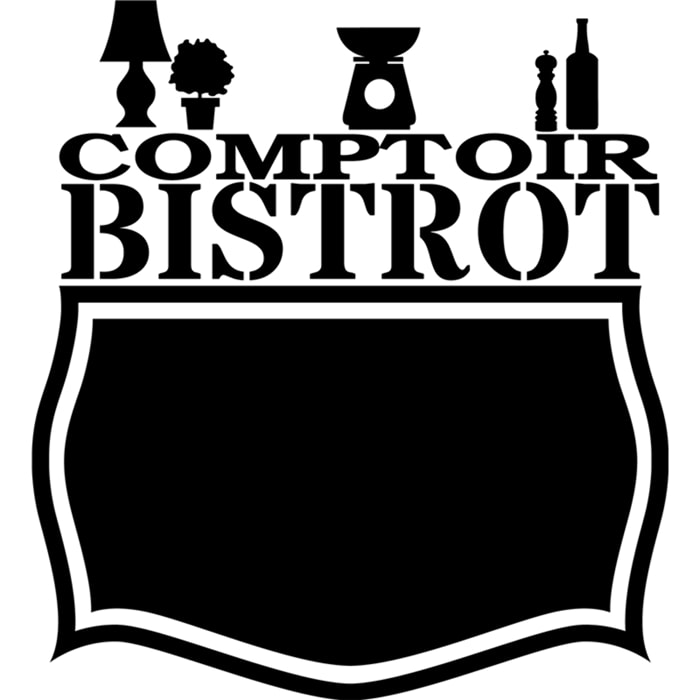 Sticker ardoise tableau noir - stickers muraux adhésif effaçable - COMPTOIR BISTROT