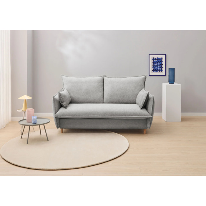 Sofá Cama Viscoelástico - Apertura Estilo Italiano - Colchón Matrimonio - Tejido Anti-Manchas - 2 Cojines Función Almohada incluídos - Múltiples colores - 5 Años de Garantía