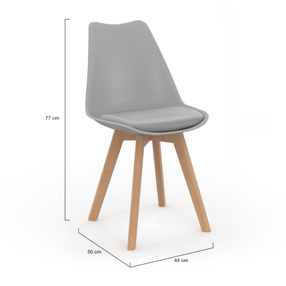 Chaises Nordia mix couleurs (blanc, gris et bleu canard) - lot de 6