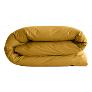 Housse de couette "Manoir" percale pur coton peigné longues fibres 80 fils/cm² Vent du sud  -  Curry