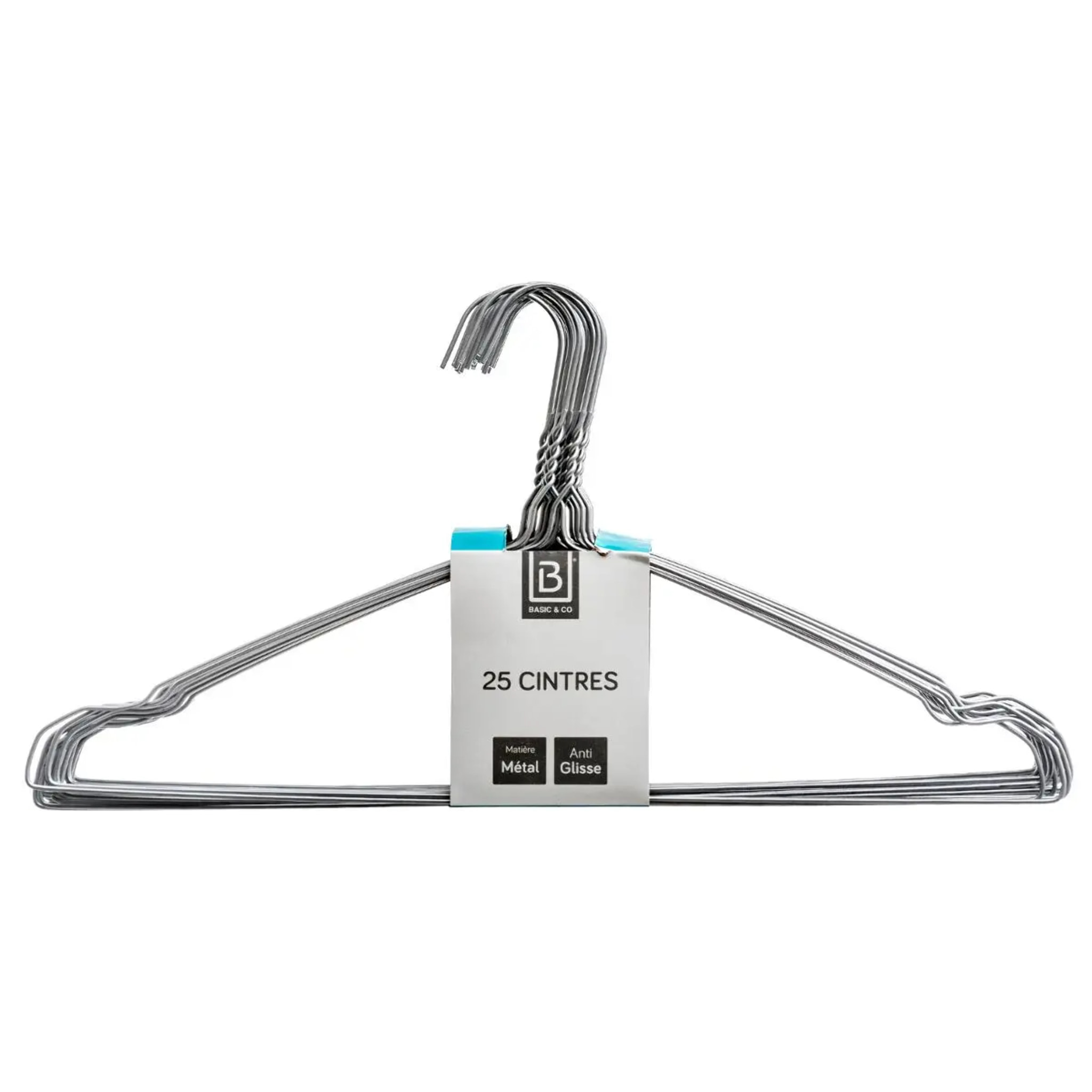 Lot de 25 cintres en métal