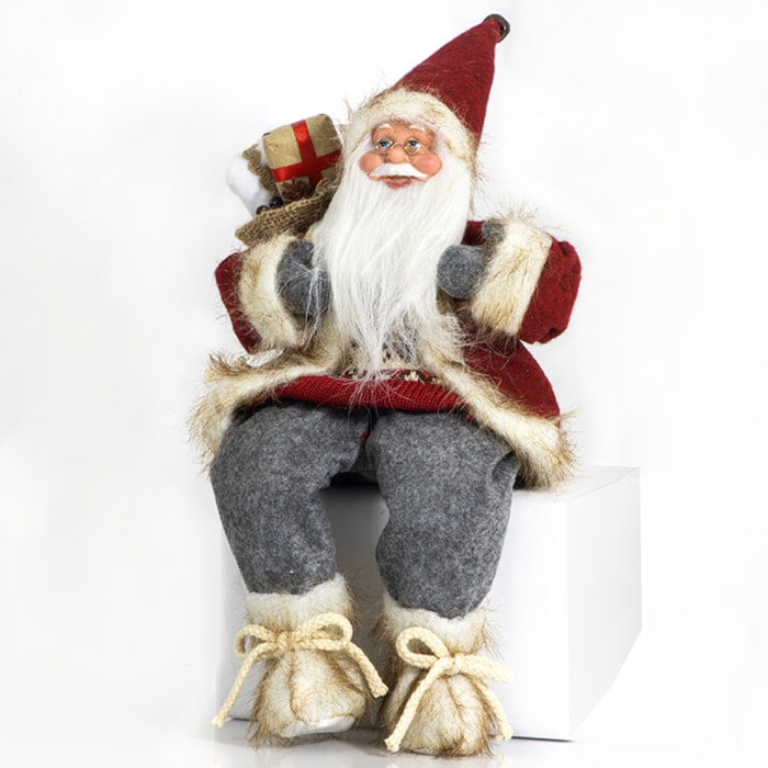 Babbo Natale "Noel Baba" Seduto - Realistico in PVC - (Altezza 30cm)