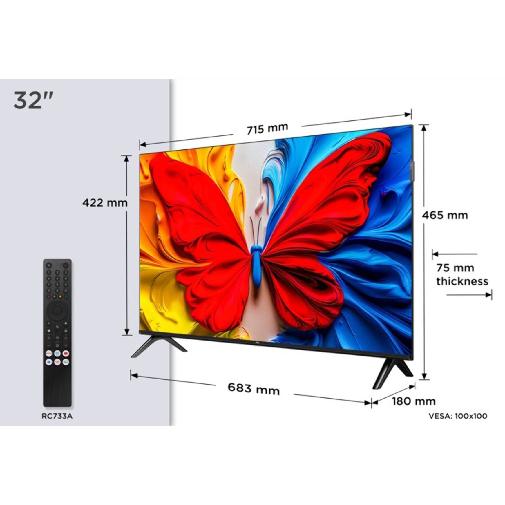 TV QLED TCL 32S59K 2025-32 pouces (80cm)