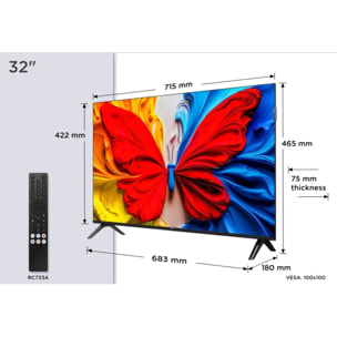 TV QLED TCL 32S59K 2025-32 pouces (80cm)