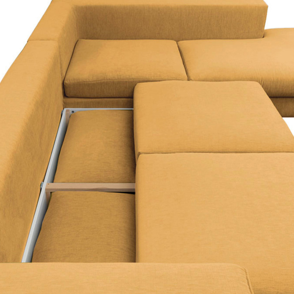 Canapé d'Angle Droit Tissu Fiesole, 3 Places, Couchage Intégré, Coffre de Rangement, Housse Déhoussable