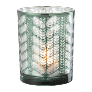 J-Line photophore Chevrons - verre - vert/argent - small