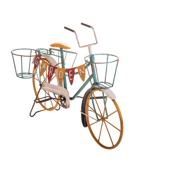 Bicicletta Con Contenitore. Altezza 54 Cm - Pezzi 1 - 54X35X24,5cm - Colore: Bianco - Bianchi Dino - Decori Casa E Complementi