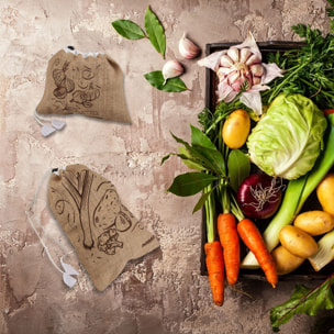 Ensemble de 2 sacs à provisions en jute Fackelmann Nature