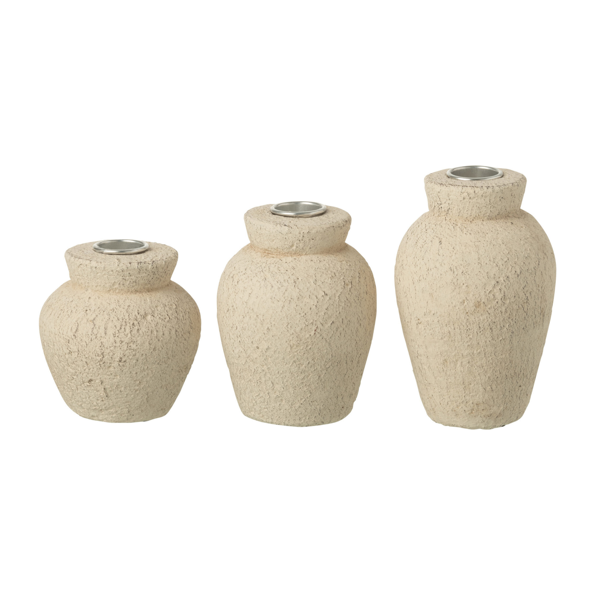 J-Line bougeoir - ciment - beige - large