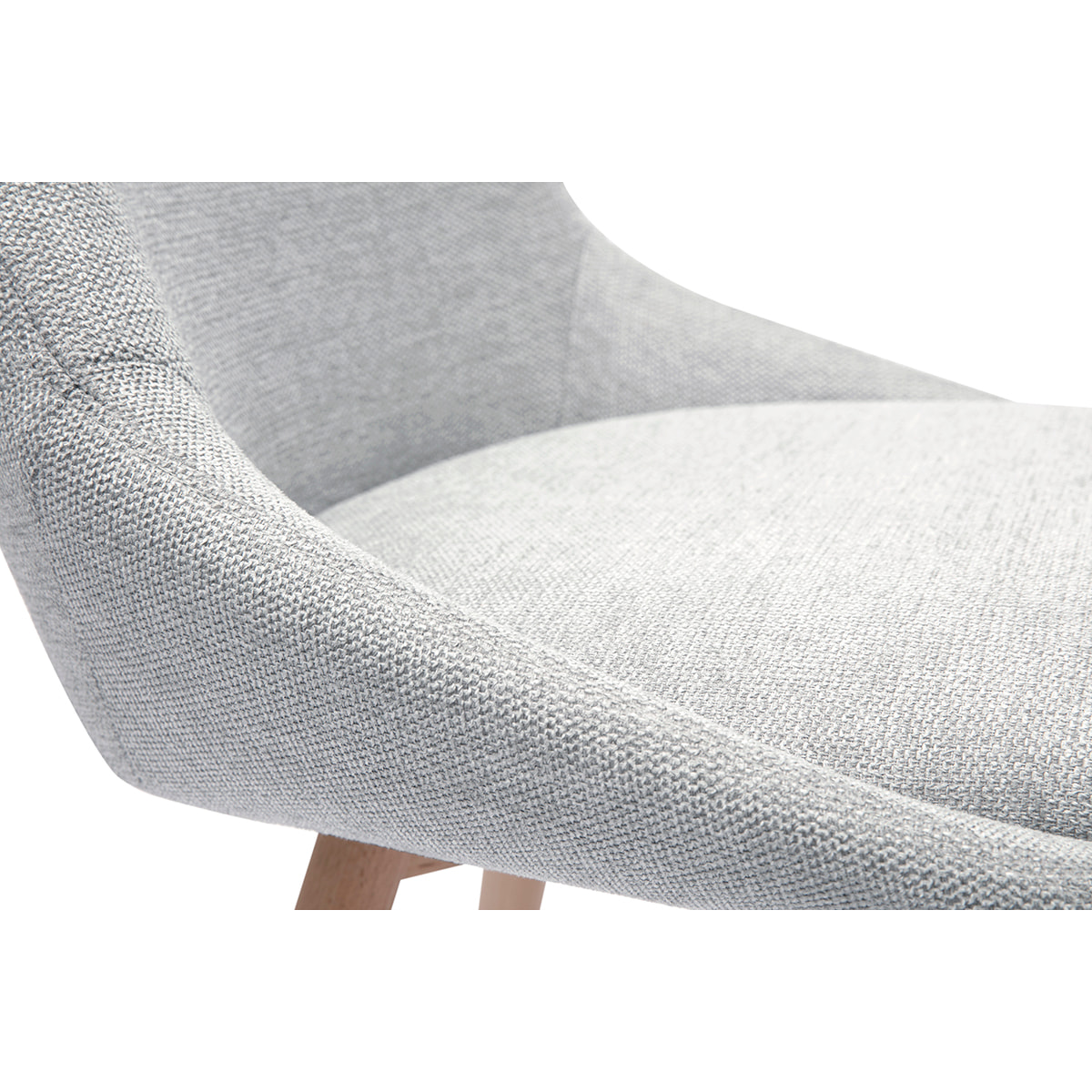 Chaises en tissu effet velours texturé gris clair et bois clair (lot de 2) ALESS
