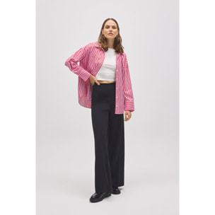 Pantaloni larghi effetto scamosciato nero