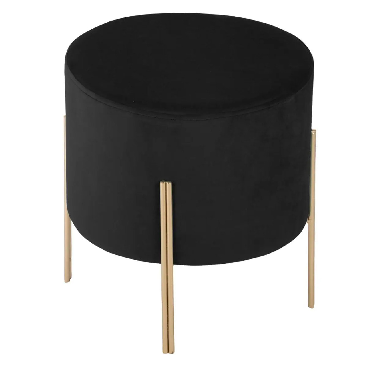 Tabouret d'appoint Living noir en velours