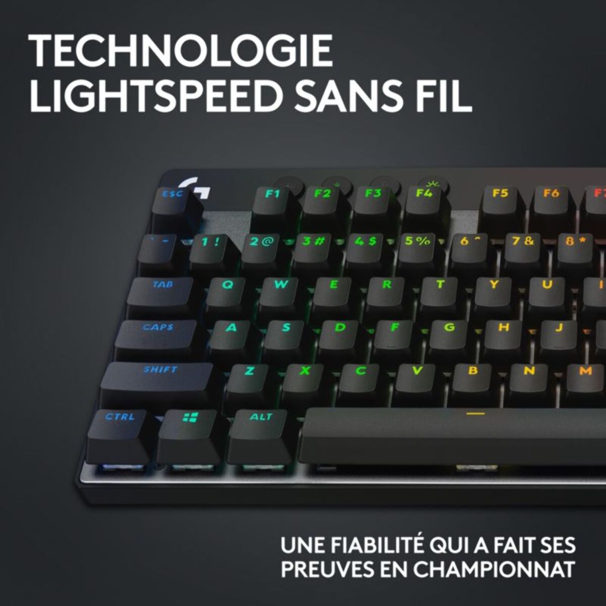 Clavier gamer sans fil LOGITECH Pro X LIGHTSPEED  TKL Tactile Noir