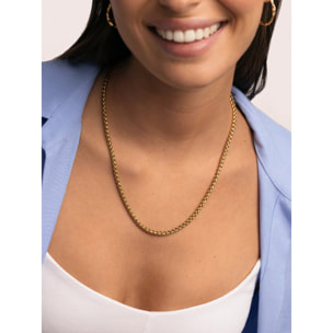 Collar Fine Disco Acero Baño Oro