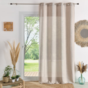 Rideau tamisant uni et chiné - Lin