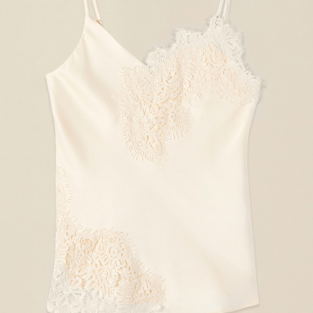 Oltre - Top in raso con pizzo - Bianco