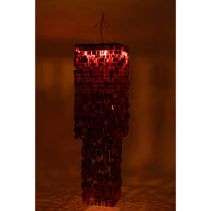 J-Line abat-jour sequin carré - PET - rose/orange