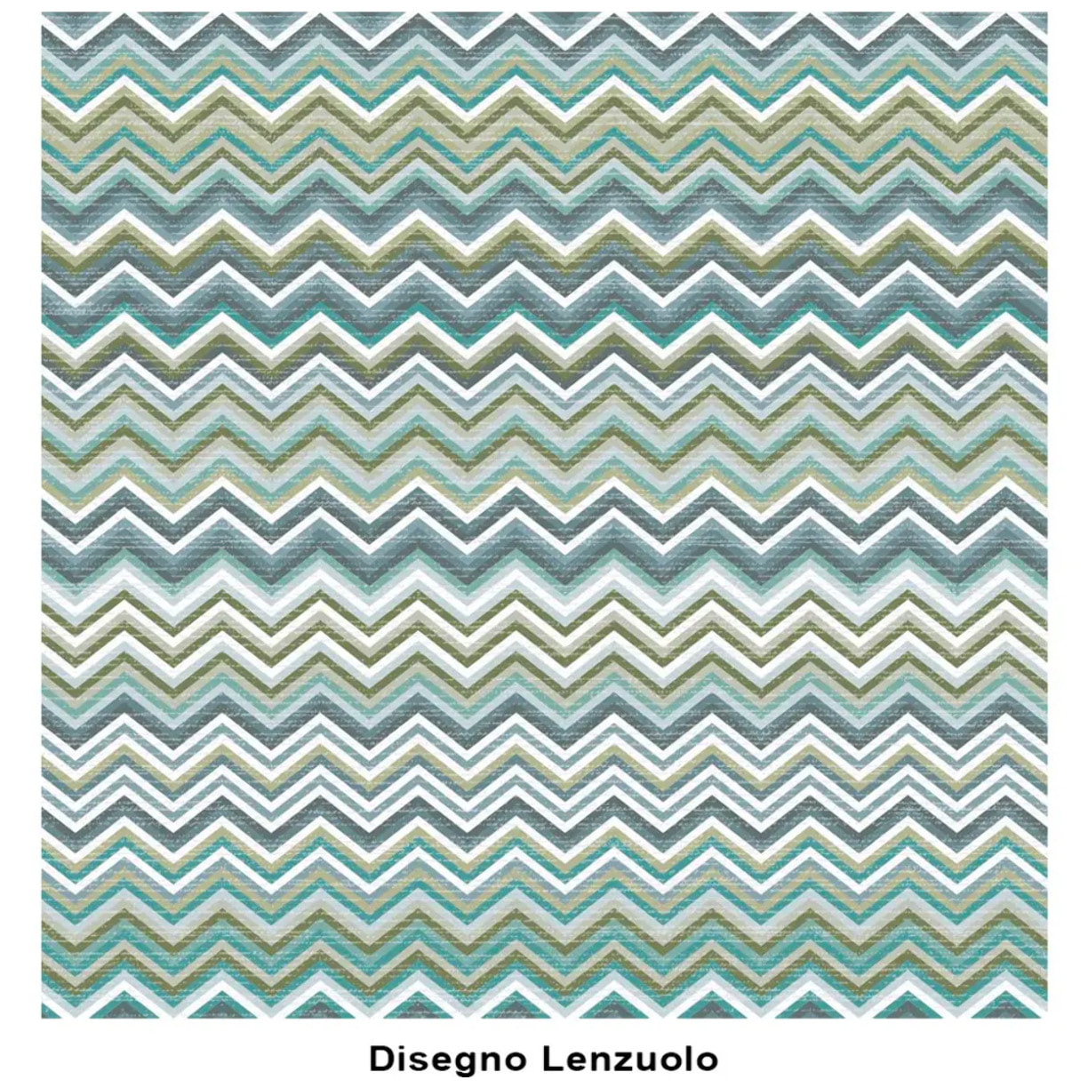 Lenzuolo superiore BAIA VERDE 100% Cotone e Made in Italy Zig Zag Moderno