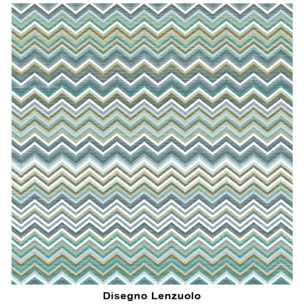 Lenzuolo superiore BAIA VERDE 100% Cotone e Made in Italy Zig Zag Moderno