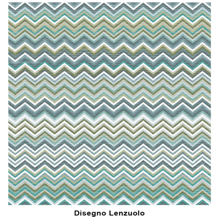Lenzuolo superiore BAIA VERDE 100% Cotone e Made in Italy Zig Zag Moderno