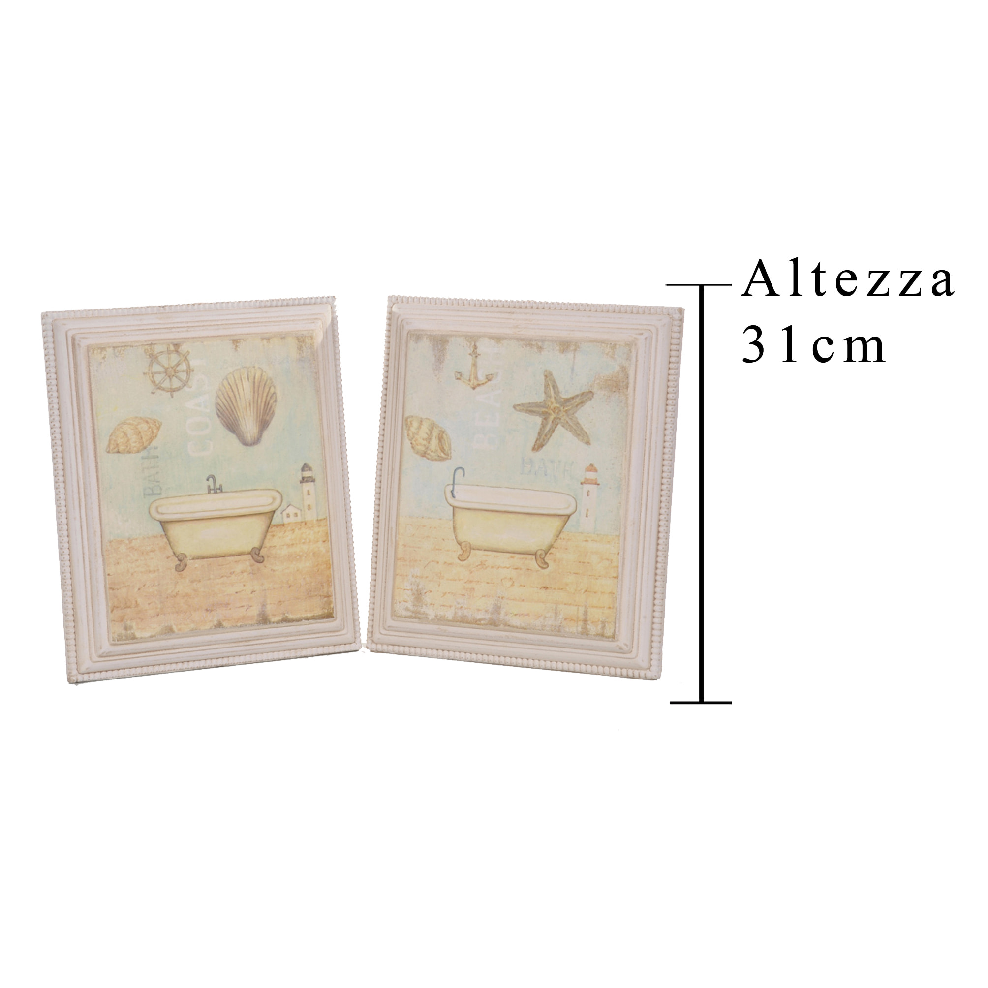 Quadro Con Vasca Da Bagno. Altezza 31 Cm - Pezzi 1 - 26X31X3cm - Colore: Incolore - Bianchi Dino - Quadri/Fotografie