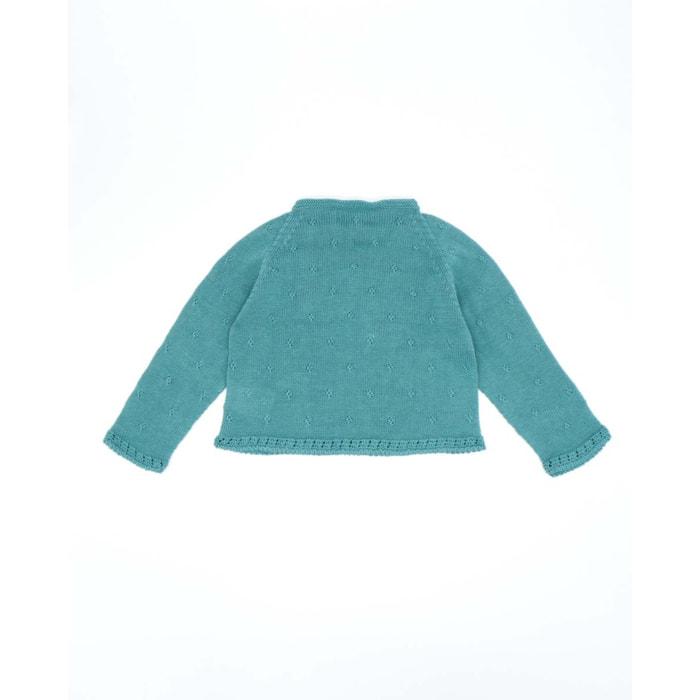 CHAQUETA PUNTO ALGODÓN ORGÁNICO VERDE