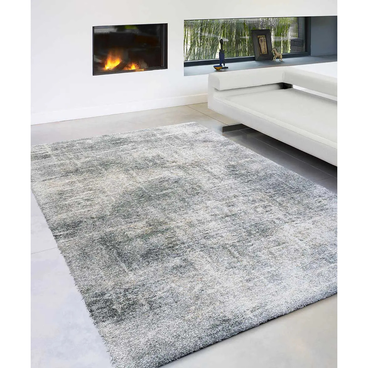 Tappeto Grigio Per Salotto Effetto Melange