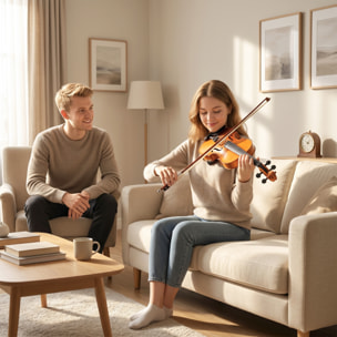 Violín 4/4 de Tamaño Completo de Madera, Set de Violín para Principiantes, Adultos y Niños, con Estuche Ligero, Arco, Colofonia, Afinadores, Cuerdas y Soporte para Hombro, Marrón