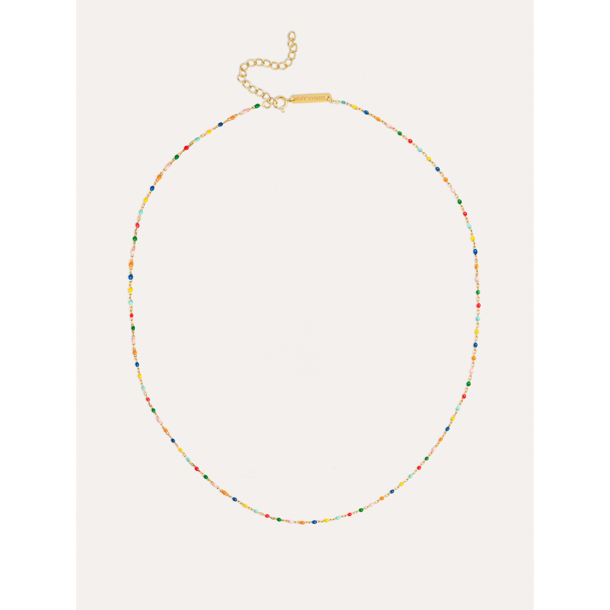 Collar Dots Colors Enamel Plata Baño Oro