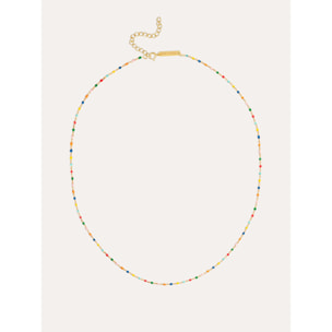 Collar Dots Colors Enamel Plata Baño Oro