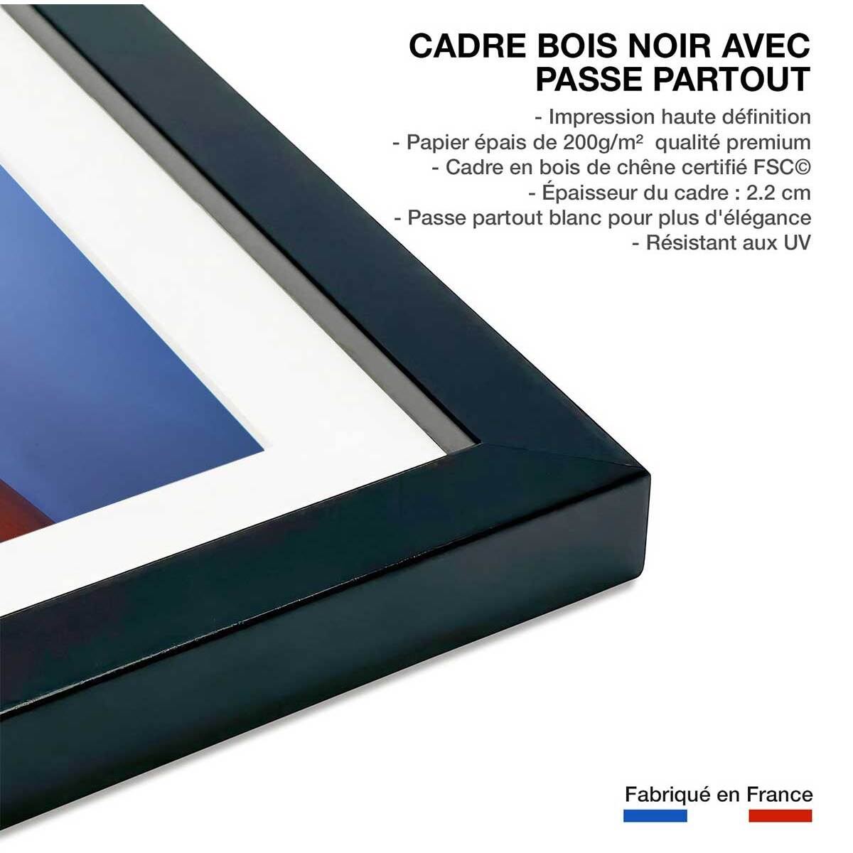 Affiche de Namibie, Le deadvlei Affiche + cadre en bois - Noir