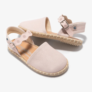 Conguitos - Sandali estivi in juta con zeppa per bambina comodi