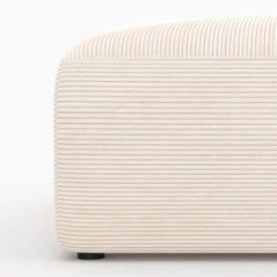 Pouf carré pour canapé modulable en velours blanc cassé - Mina
