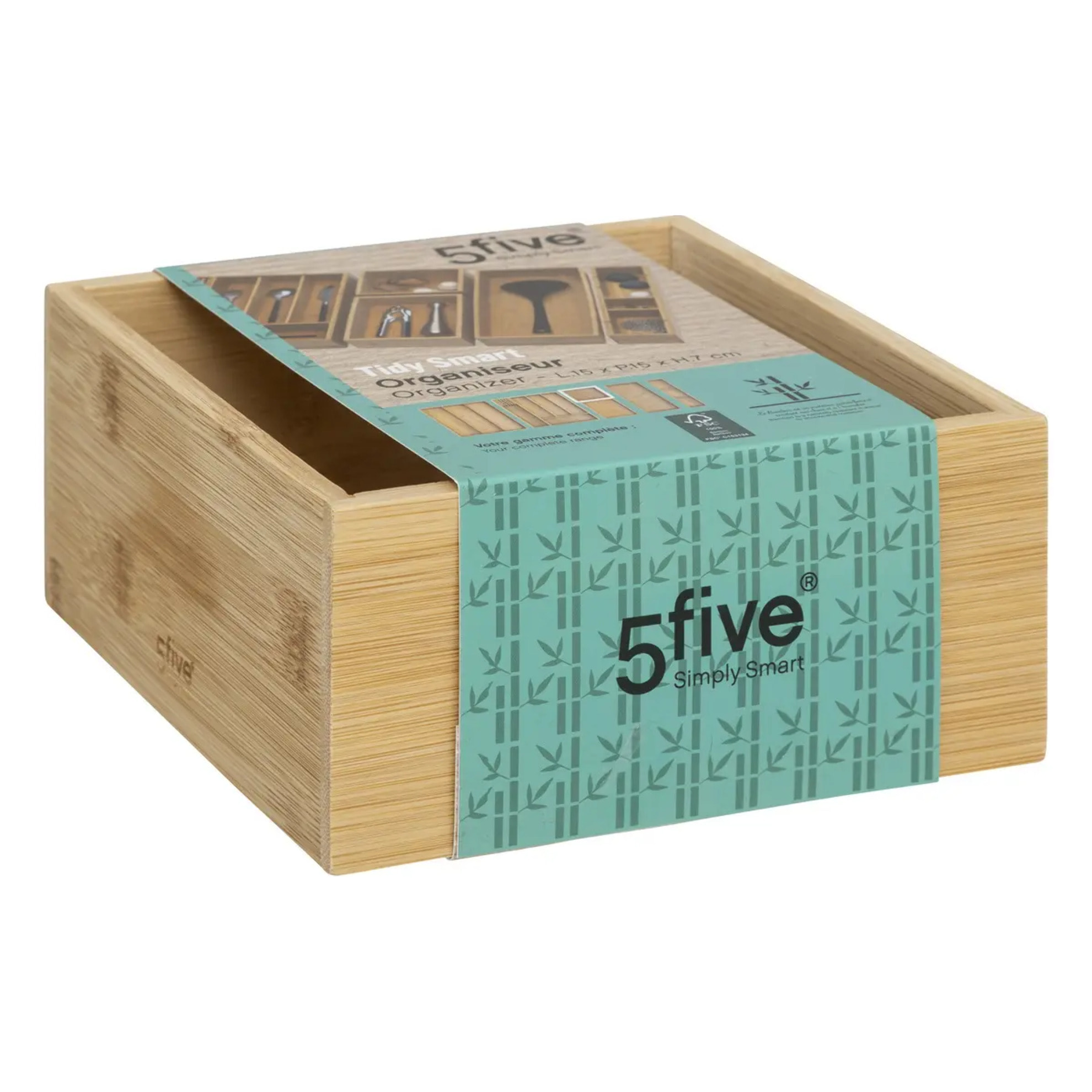 Organiseur 15x15cm "Tidy Smart bambou"