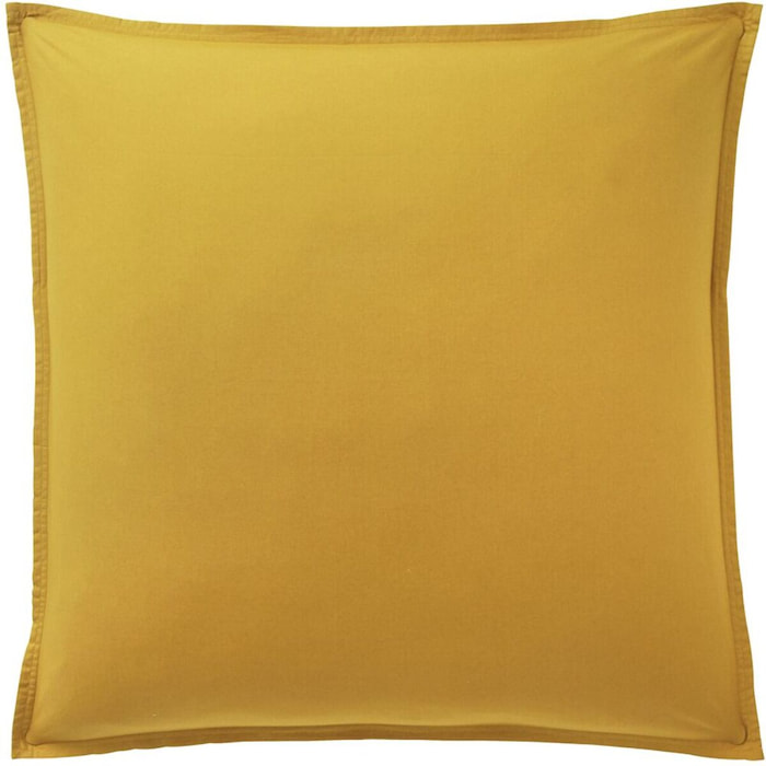 Paire de Taies D'oreiller 100% percale Coton LavÉ 80fils Jaune