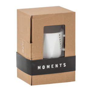 J-Line tasse + sous-tasse + cuillère Moments - céramique - blanc