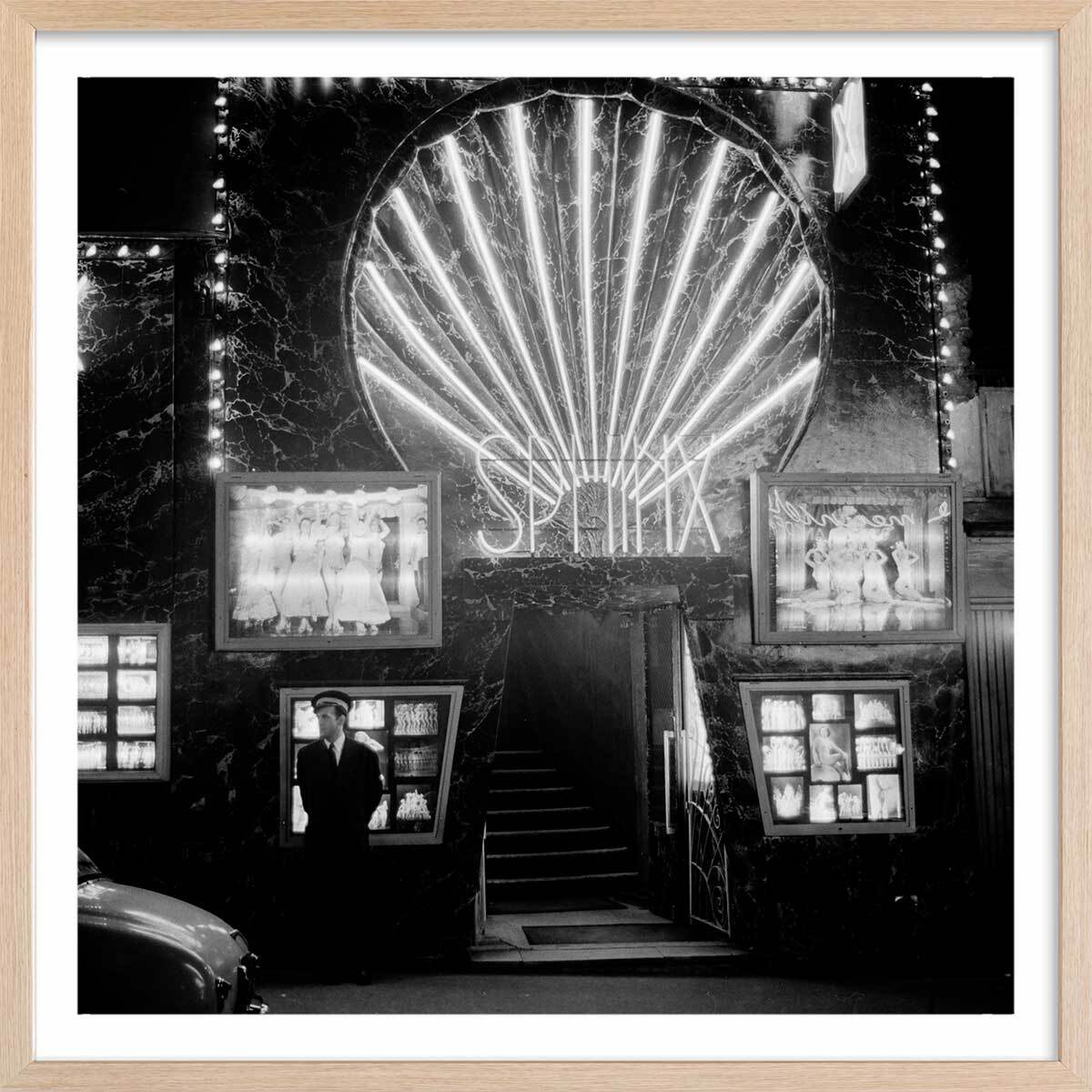 Affiche Paris, L'ancien Pigalle -Théatre le Sphinx Affiche + cadre en bois - Chêne