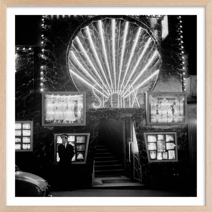 Affiche Paris, L'ancien Pigalle -Théatre le Sphinx Affiche + cadre en bois - Chêne