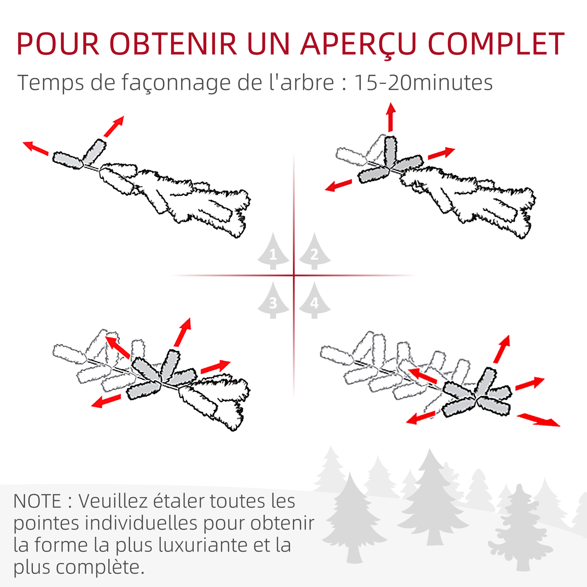 Sapin de Noël artificiel mince H.195 cm 390 branches vert foncé