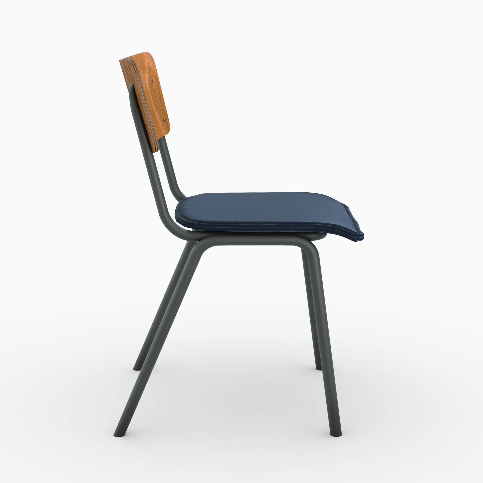 Lot de 2 chaises en bois foncé et velours bleu - Nico