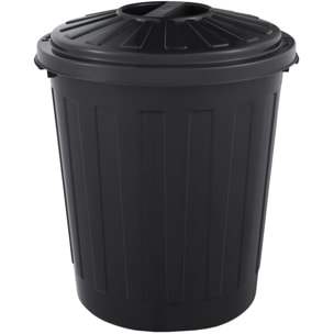 Cubo de basura / papelera polivalente con tapa cerrable, Negro