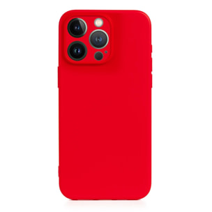 DAM Custodia Essential in silicone con protezione per fotocamera per iPhone 13 Pro. Interno in morbido velluto. 7,43x1,04x14,95 cm. colore rosso